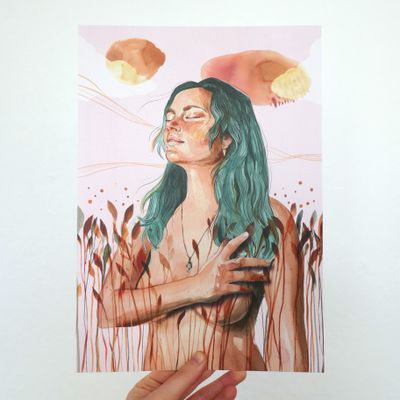 Handgemaakte wenskaart - Above the Field A4 - Mags Up Your Mind